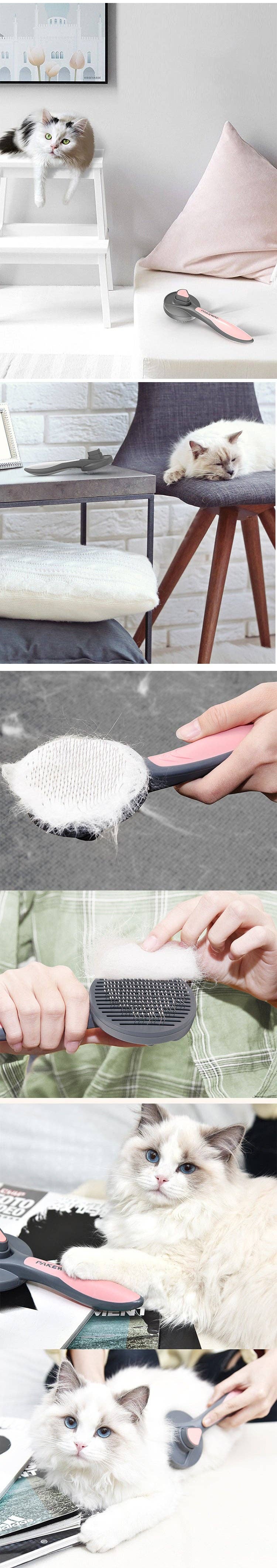 VIGOR - Vente Outil de toilettage – chien - Peigne autonettoyant pour poils d'animaux avec brosse automatique1