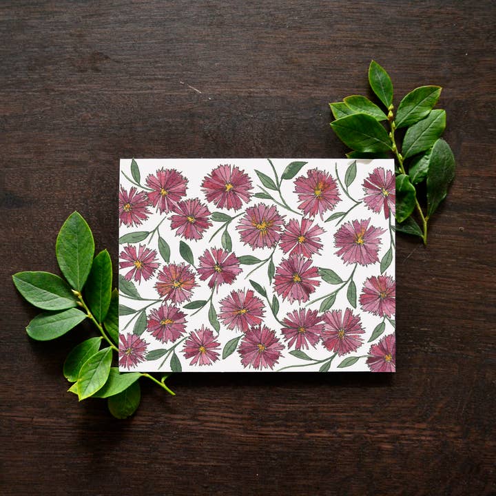 Abstract Florals Greeting Card (A2) for wholesale by Little Leaf Ink
