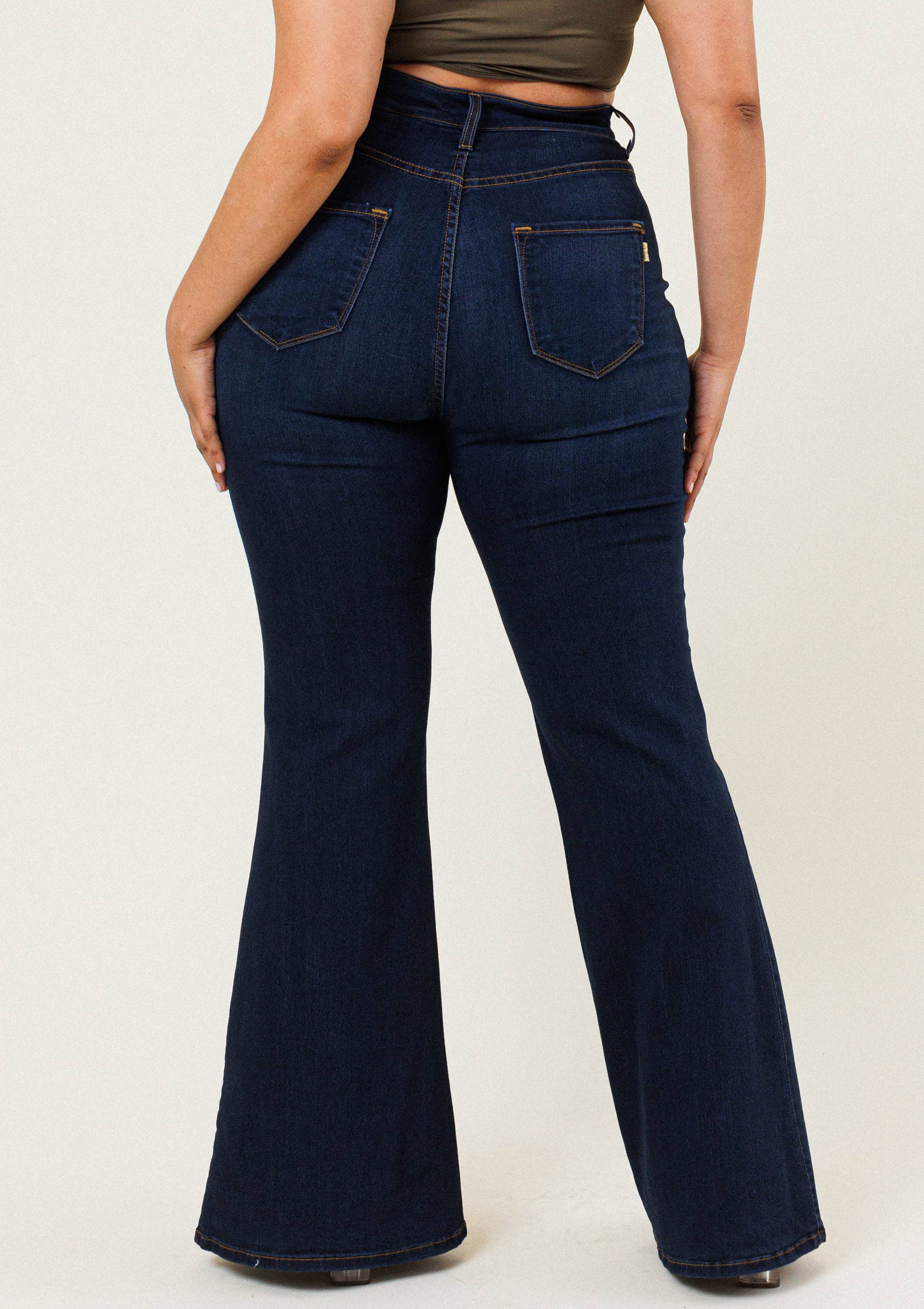 Vibrant M.i.U - Vente Jean – femme - Jean évasé taille haute pour grande taille6