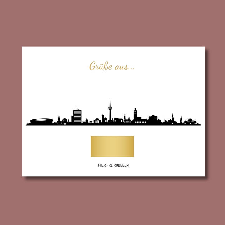 Rubbelkarte Stuttgart Postkarte Karte Grüße zum Freirubbeln für den Großhandel von FreelingVenture