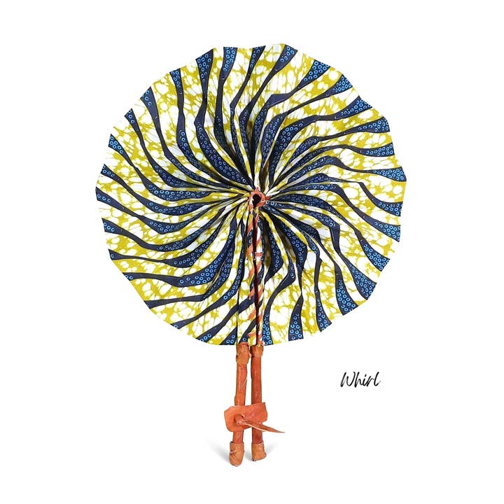 Ti-a Woven Goods - Wholesale Handheld Folding Fan - African Fabric Fan