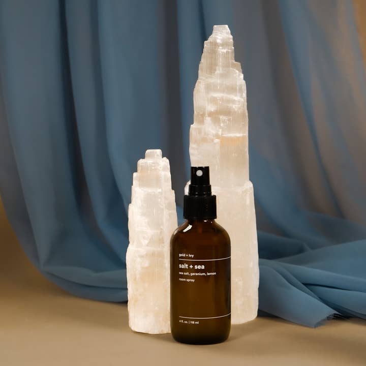 gold + ivy - Wholesale Room & Linen Spray - salt + sea room spray mist - sea salt, geranium, lemon