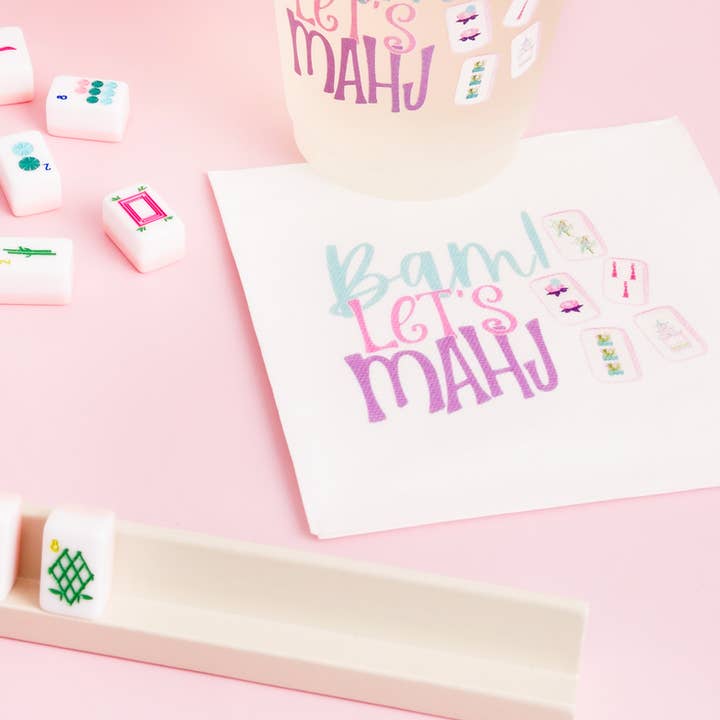 Busy Bee Gift - Wholesale Disposable Napkin - Bam Let's Mahj Mahjong Cocktail Napkins Set of 201