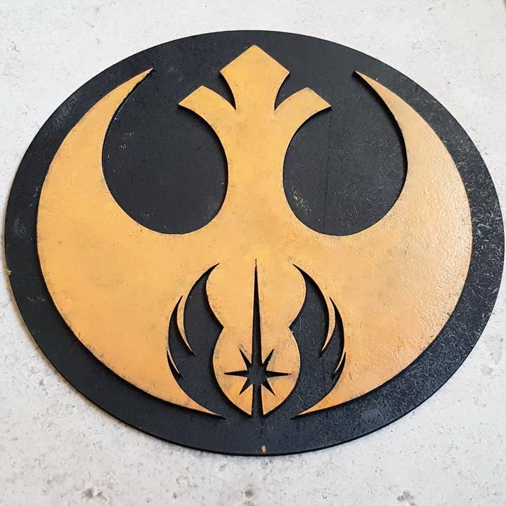 Outcast Props – wholesale Sign – STAR WARS JEDI order Rebel Alliance logo. Wood Sign.4
