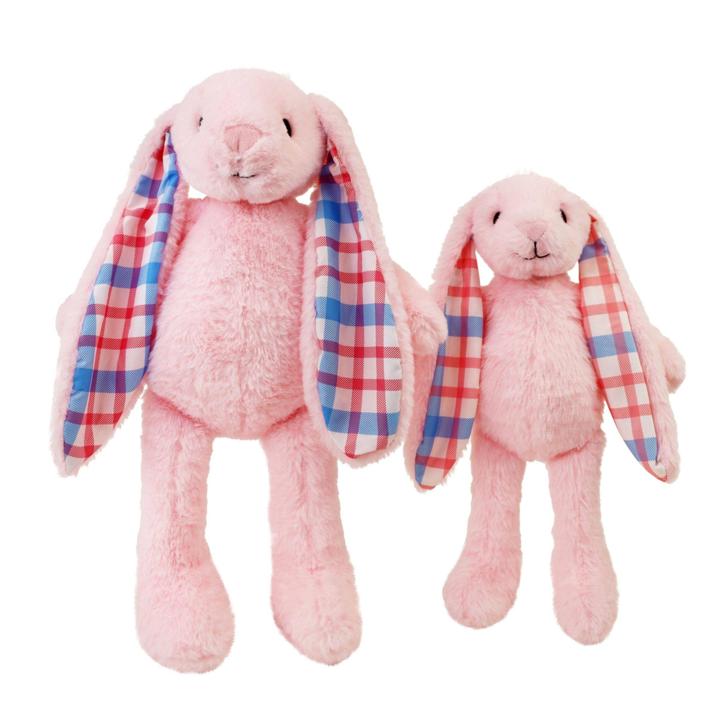 OrangeOnions - Wholesale Stuffed/Plush Toy - Kids & Baby - Pink Plaid-Eared Bunny  Easter Plush 14" Easter Soft Toy3