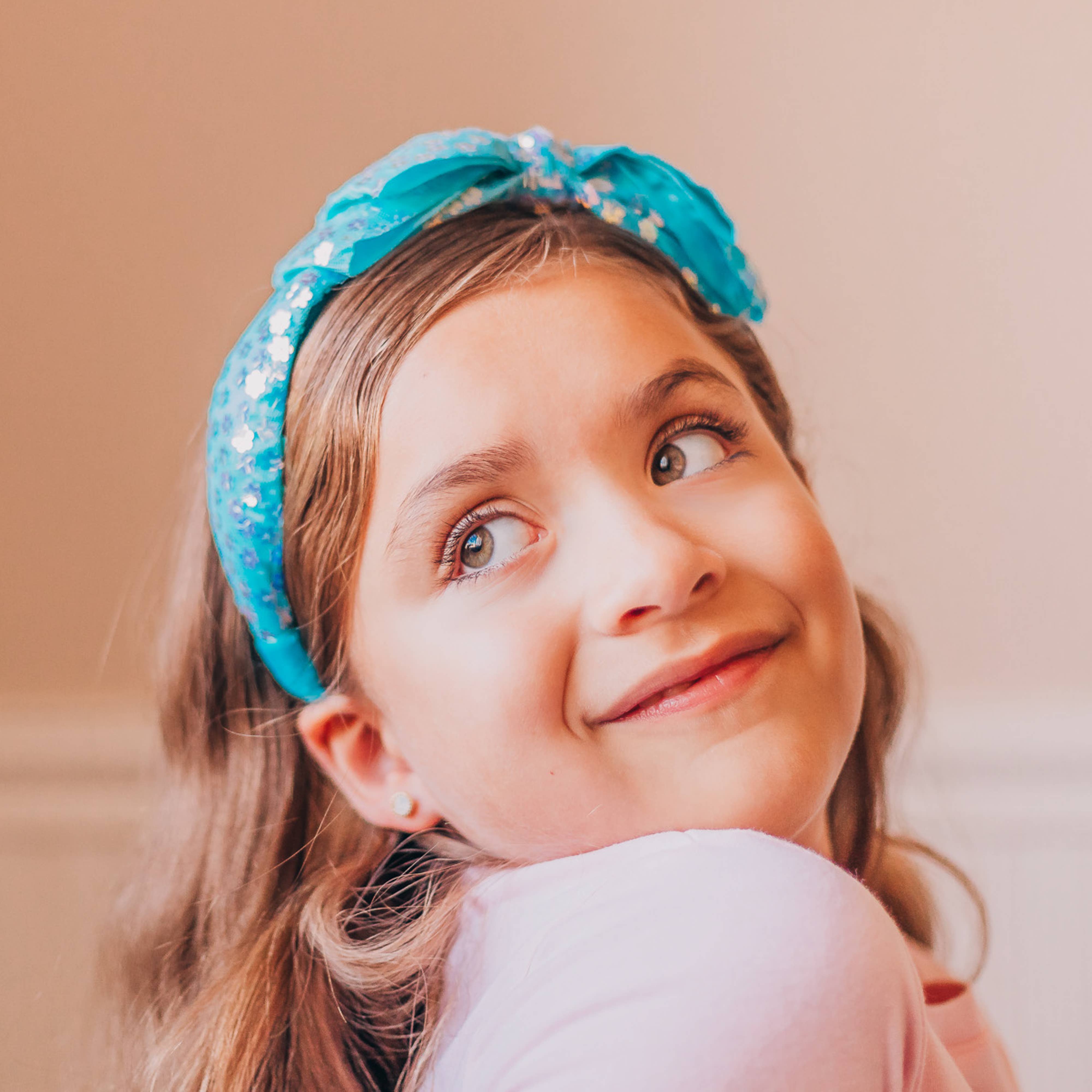 Frog Sac - Vente Serre-tête – enfant - Bandeau à gros nœud - Paillettes à double couche32