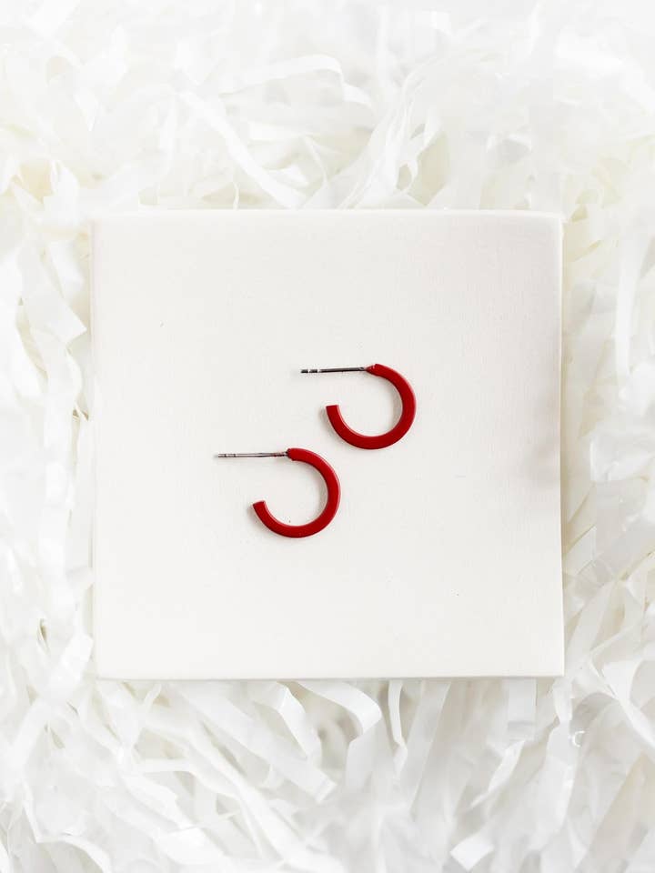 Red | Small Game Day Hoops for wholesale by Mercy House Global