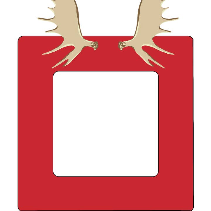 Square Moose Antler Frame (Red) for wholesale by Boat N Co