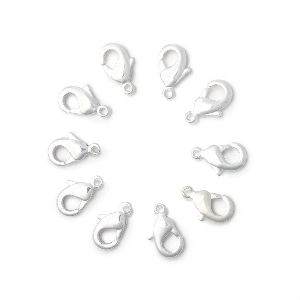 The Bead Traders – wholesale Clasp – 10mm Sterling Silver plated Lobster Clasp Set of 100