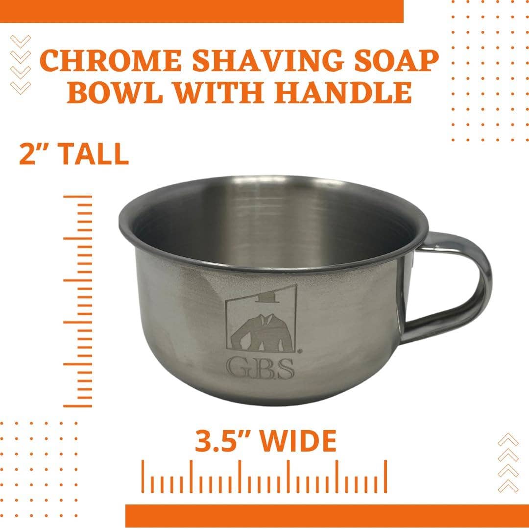 GENTS FINE GROOMING PRODUCTS - Wholesale Shave Soap - GBS Stainless Shaving Bowl with Handle and Soap1