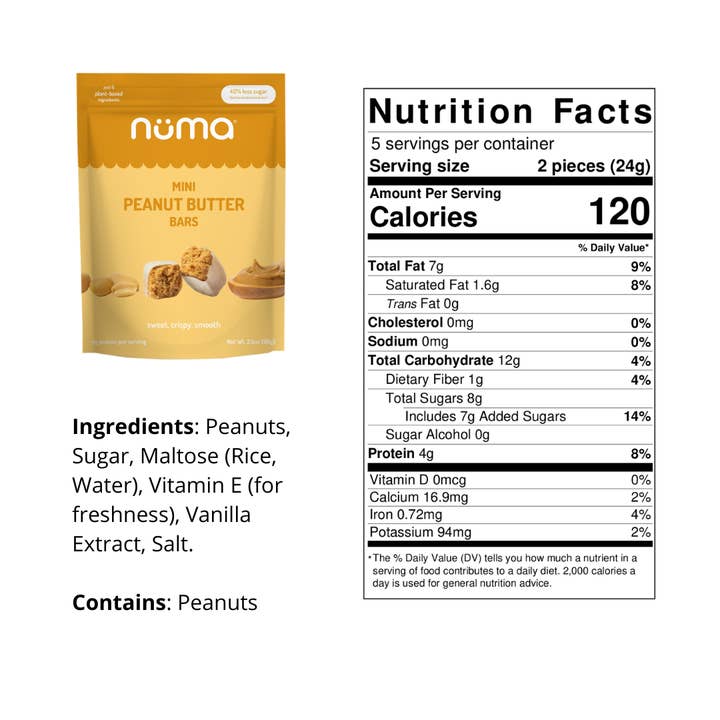 Numa Foods – wholesale Snack bar – Mini Peanut Butter Bars