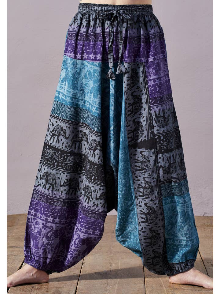 Namaste – wholesale Pants – Women's – Elephant Print Aladdin Trouser - Freesize2