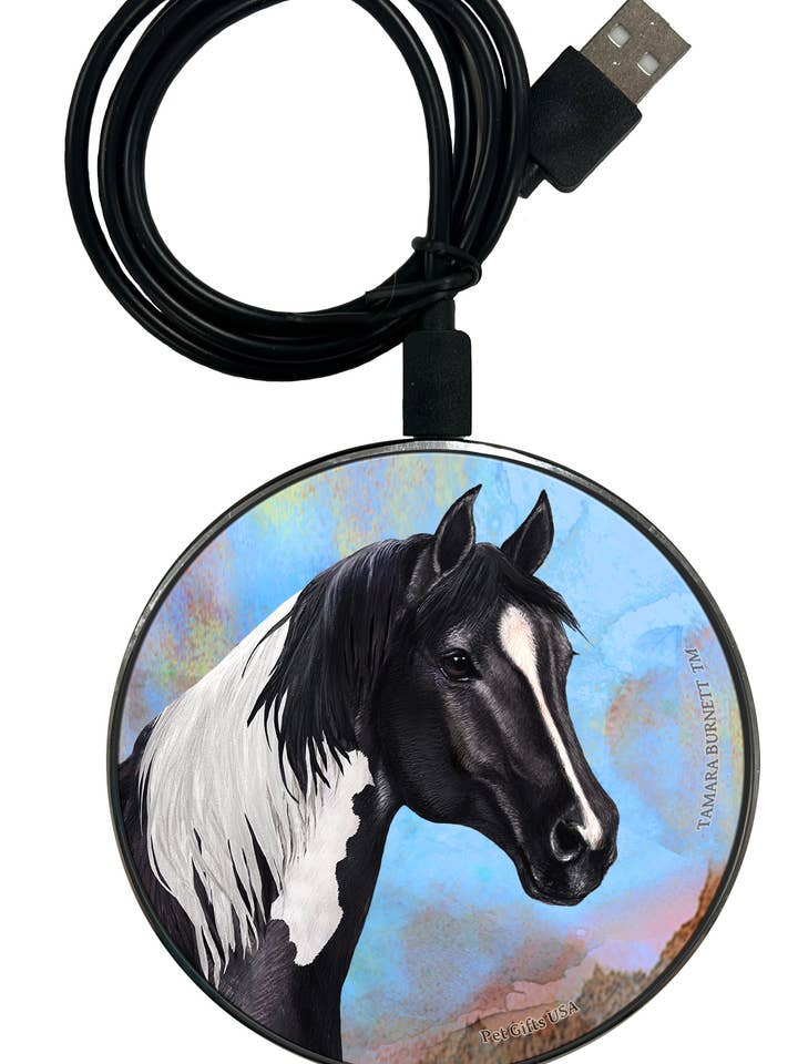 Quarter Horse Zwart Paint - Zoomies Telefoonoplader voor wholesale door Pet Gifts USA, LLC