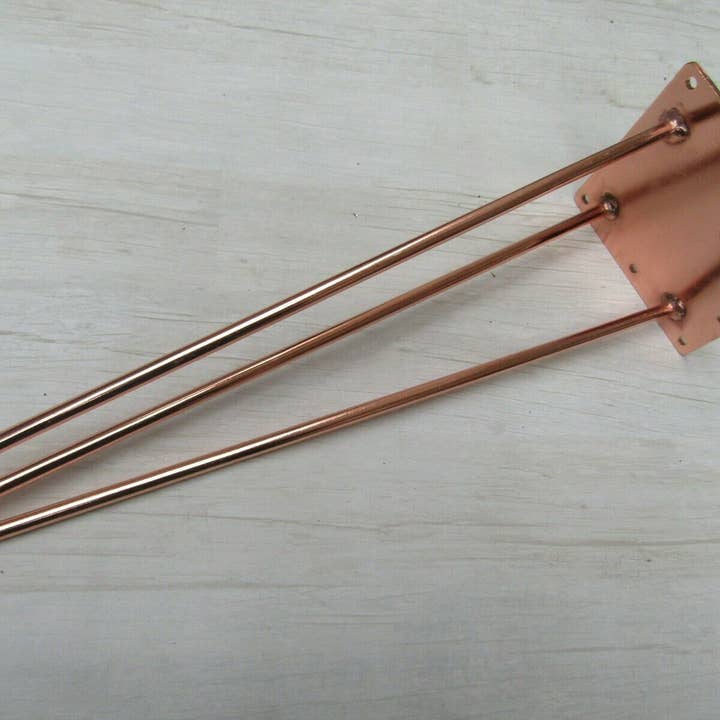 Pacote de 4 pernas de mesa retrô dos anos 70 vintage de 3 pinos 40" polidas por atacado de IronmongeryWorld