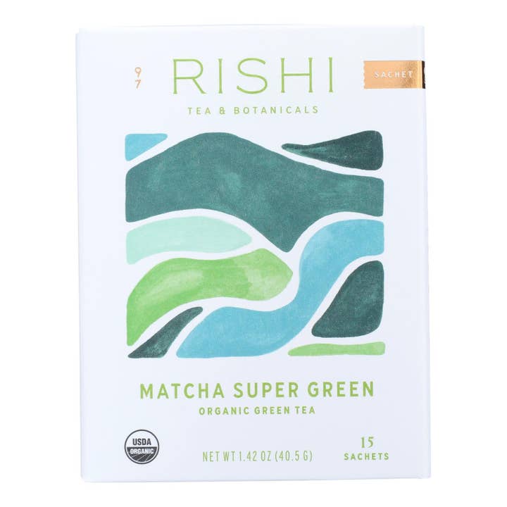Everyday Supply Co - Wholesale Tea Bags - Rishi Green Tea Blend - Matcha Super - Case Of 6 - 15 Bags