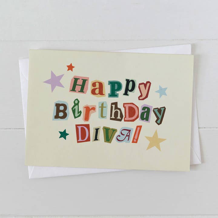 Happy Birthday Diva! Birthday Greeting Card for wholesale by Artbaby & Co.