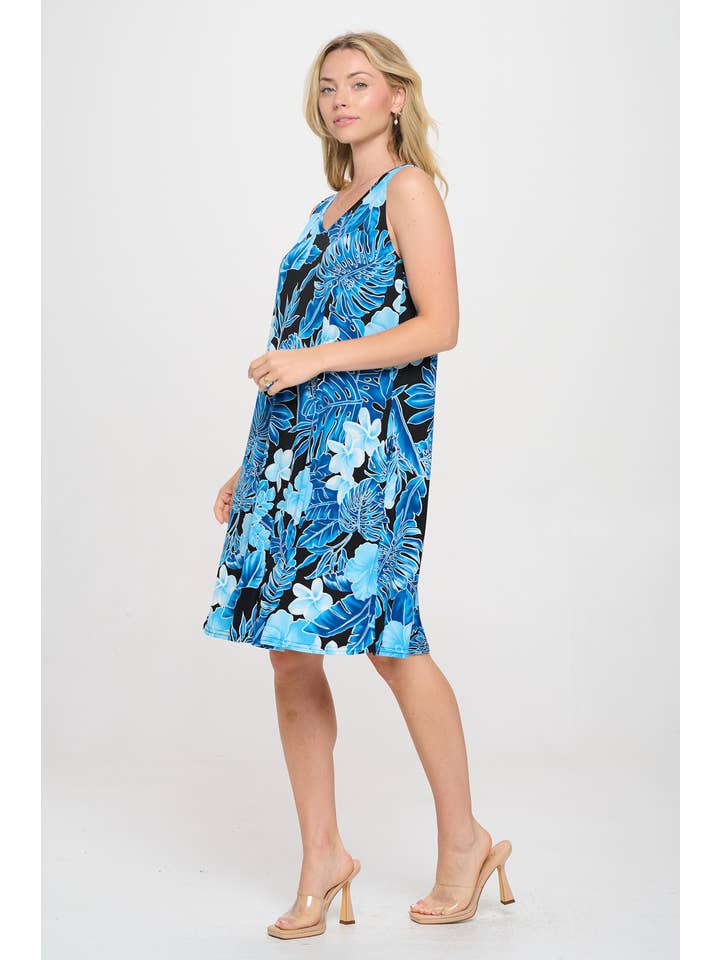 Jostar - Wholesale Dress - Women's - HIT V-Neck Bias Pocket Tank Dress- 7088HT-TRP1-K-W436