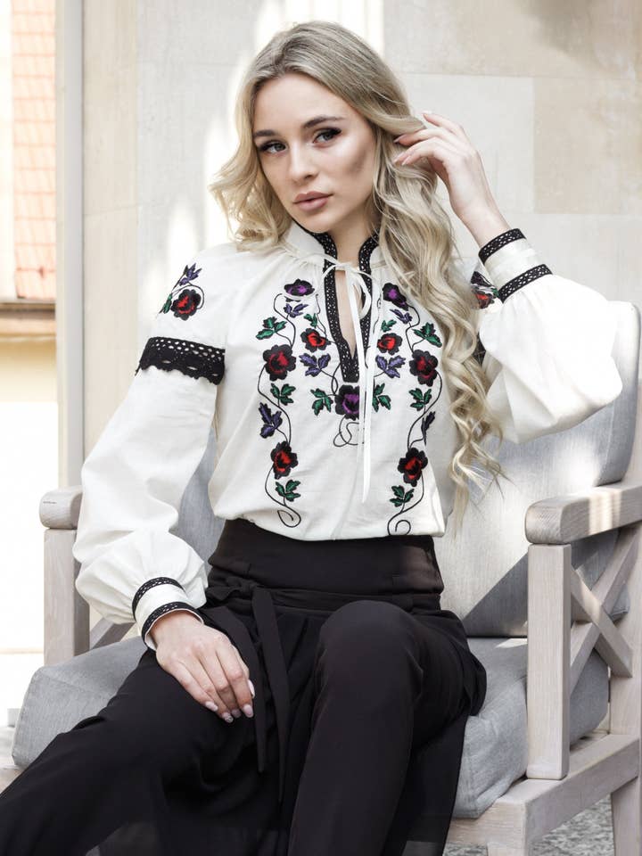 Katherine Embroidered Blouse for wholesale by Galychanka