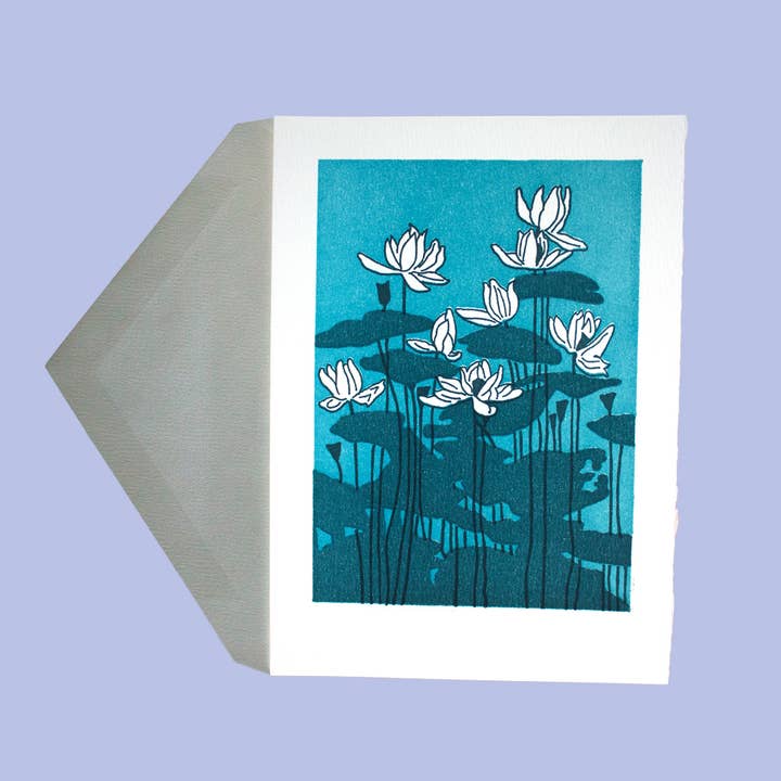 Saturn Press - Wholesale Everyday Greeting Card - Water Lilies
