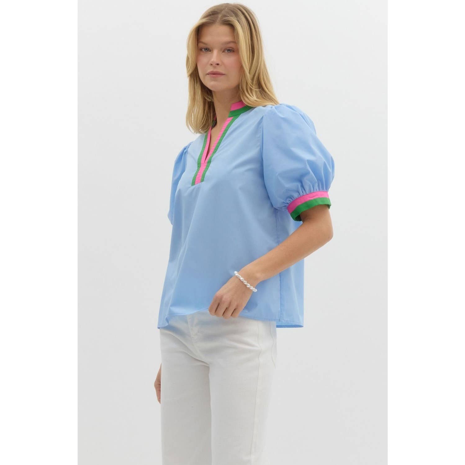 STYLE USA - Wholesale Tunic - Women's - Solid short bubble sleeve top6