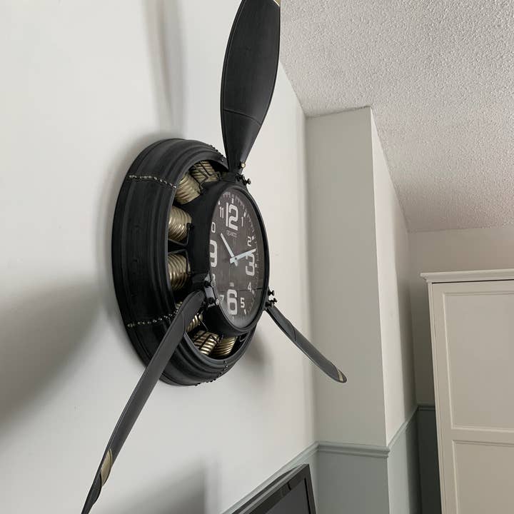 Peterson Housewares & Artwares - Wholesale Wall Accent - Metal Airplane Propeller Wall Décor clock4