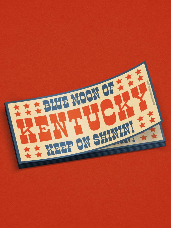 Autocollant "Blue Moon of Kentucky" pour la vente par Good Time Goods