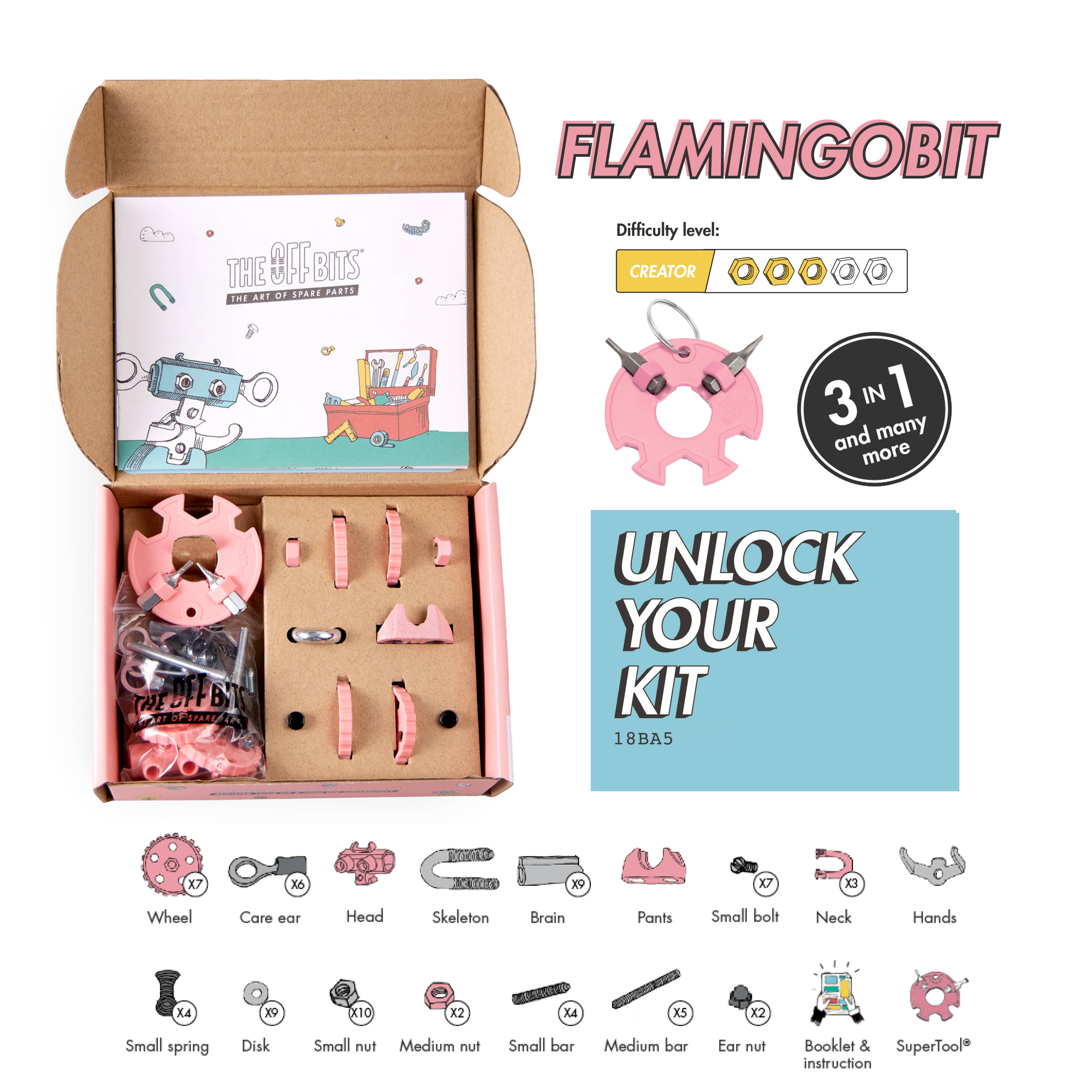 The OffBits - Vente Jeu construction – enfant - FlamingoBit - Animal Kit : ensemble de jouets de construction Flamingo pour enfants3