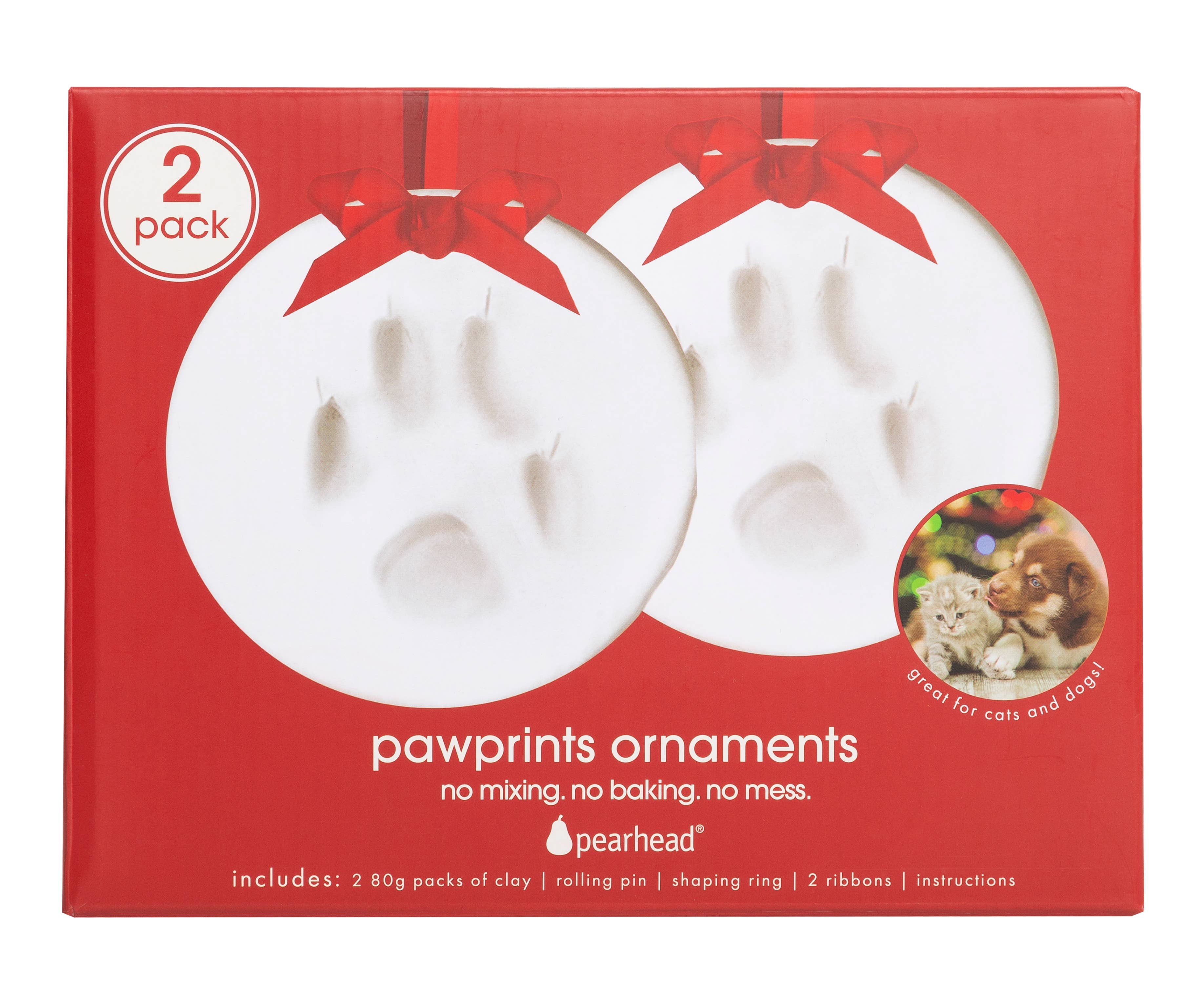 Pearhead - Wholesale DIY Craft Kit - Holiday Pawprints Christmas Ornament Kit, 2 Pack11