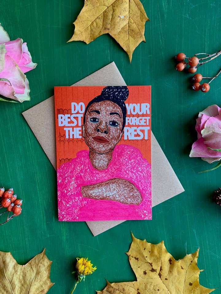 A6 Motiverende lykønskningskort, gør dit bedste Glem resten for engroshandel hos Mahin Hussain