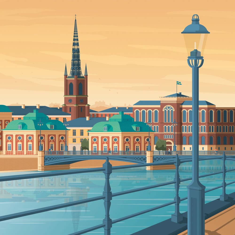 Olahoop Travel Posters - Wholesale Poster - Stockholm Sweden - Scandinavia travel poster3