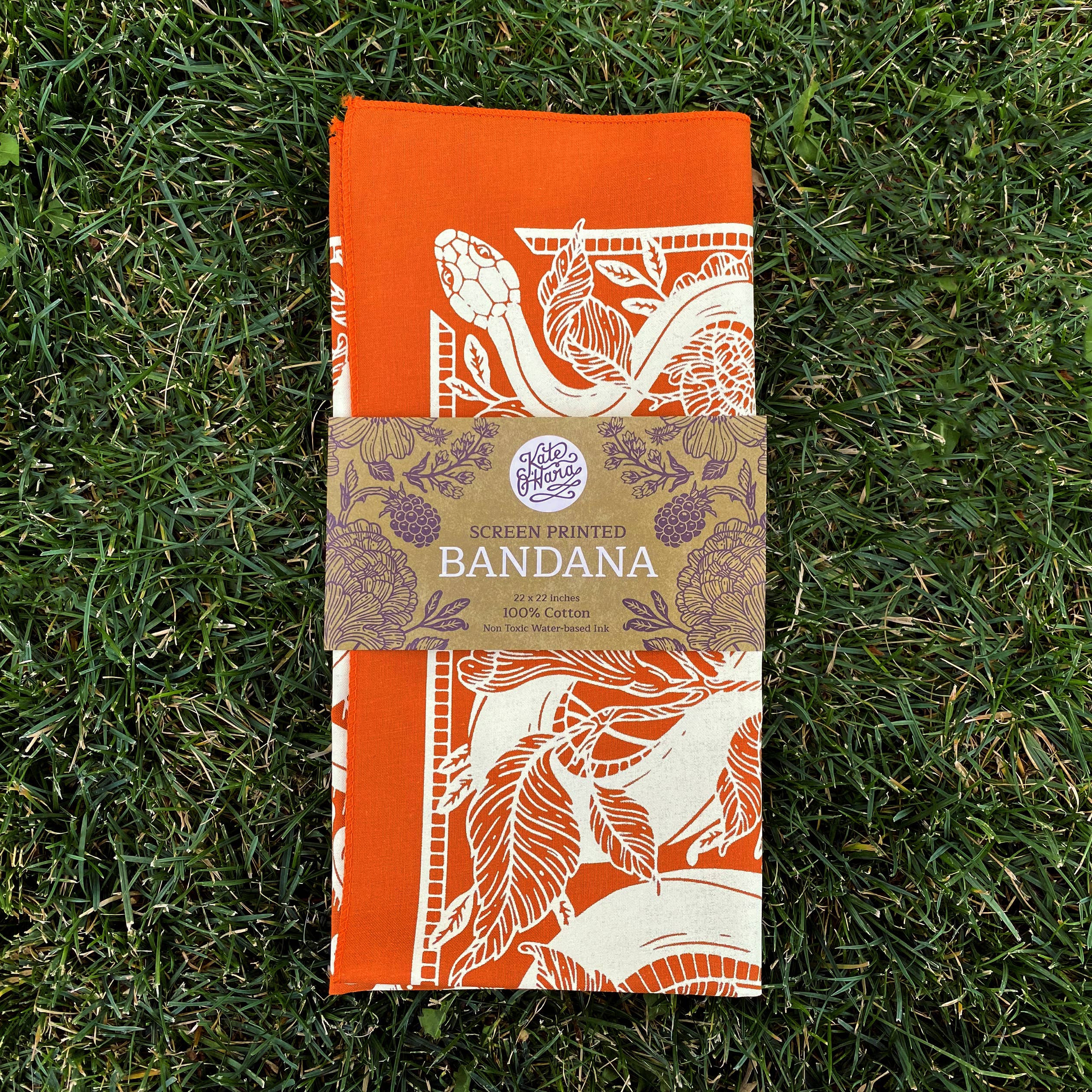 Kate O'Hara - Wholesale Bandana - Women's - Marigold Floral Snake Bandana2