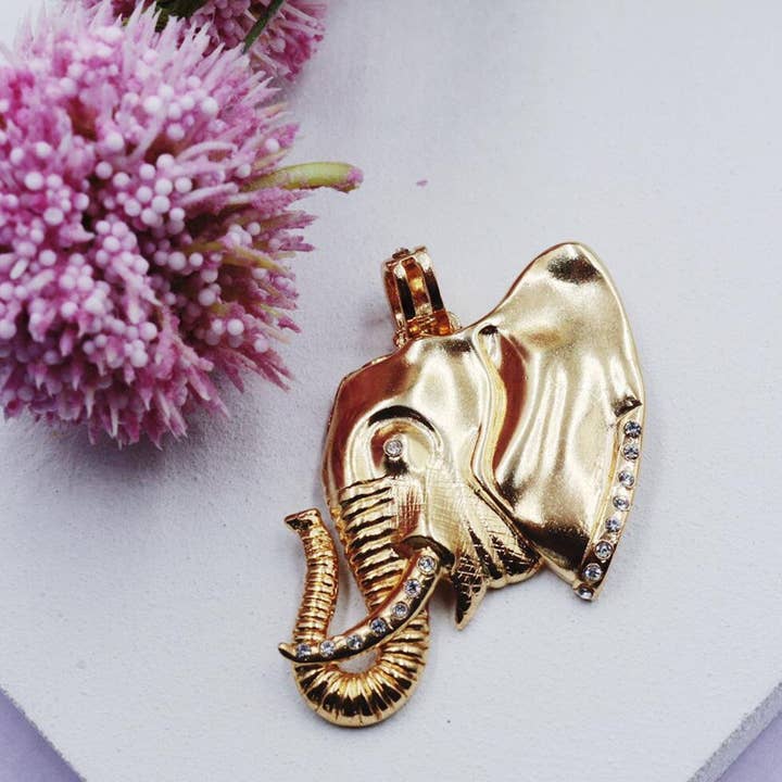 Elephant with Cubic Zirconia Accents Pendant for wholesale by Cherie by Cherie