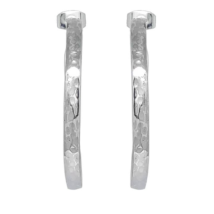 SITA - Wholesale Hoop Earrings - Sterling Silver Hammered Hoop1