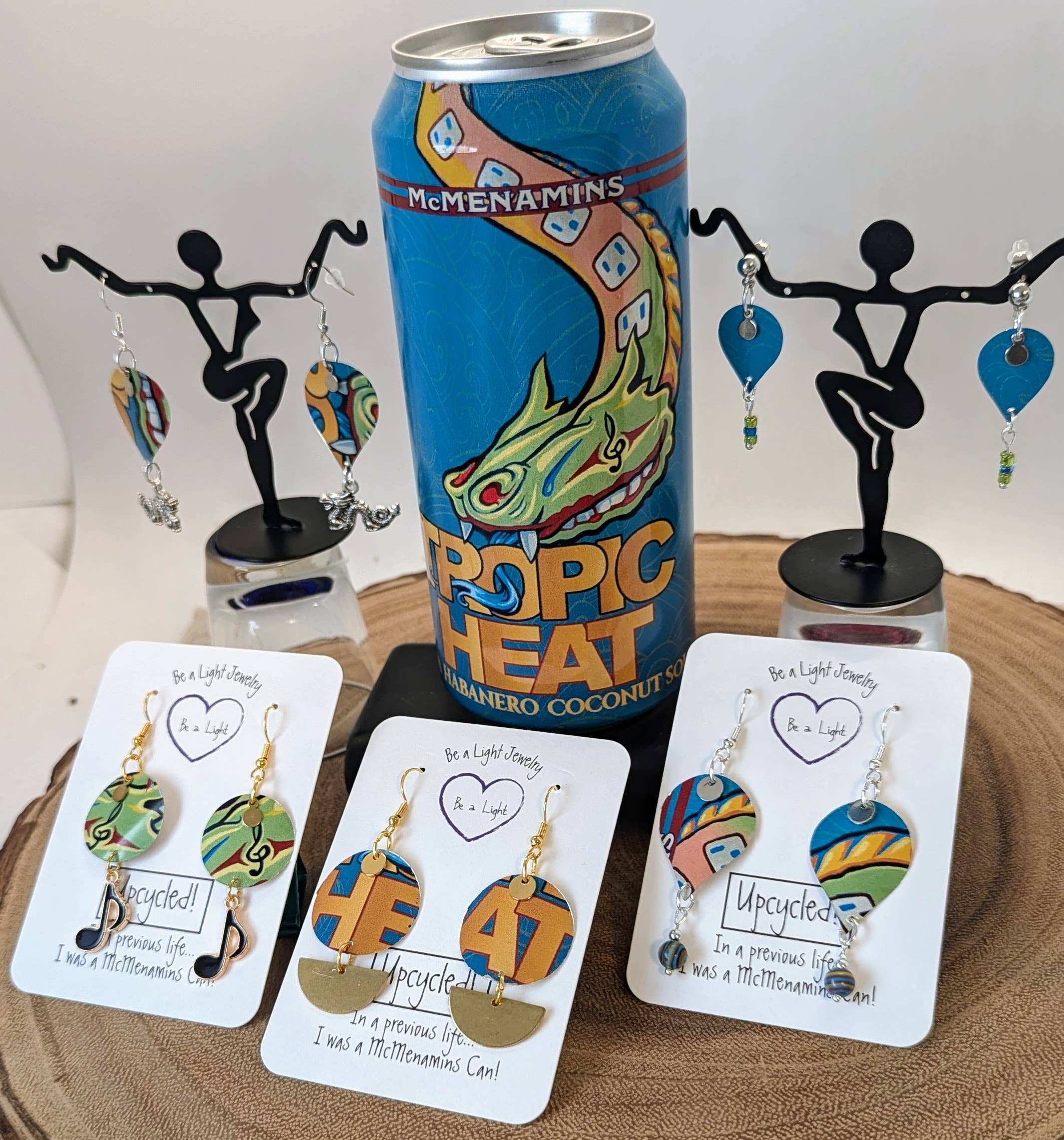 Be a Light Jewelry - Wholesale Dangle Earrings - Set of 12 Craft Beer Up-cycled Earrings, Collection #12