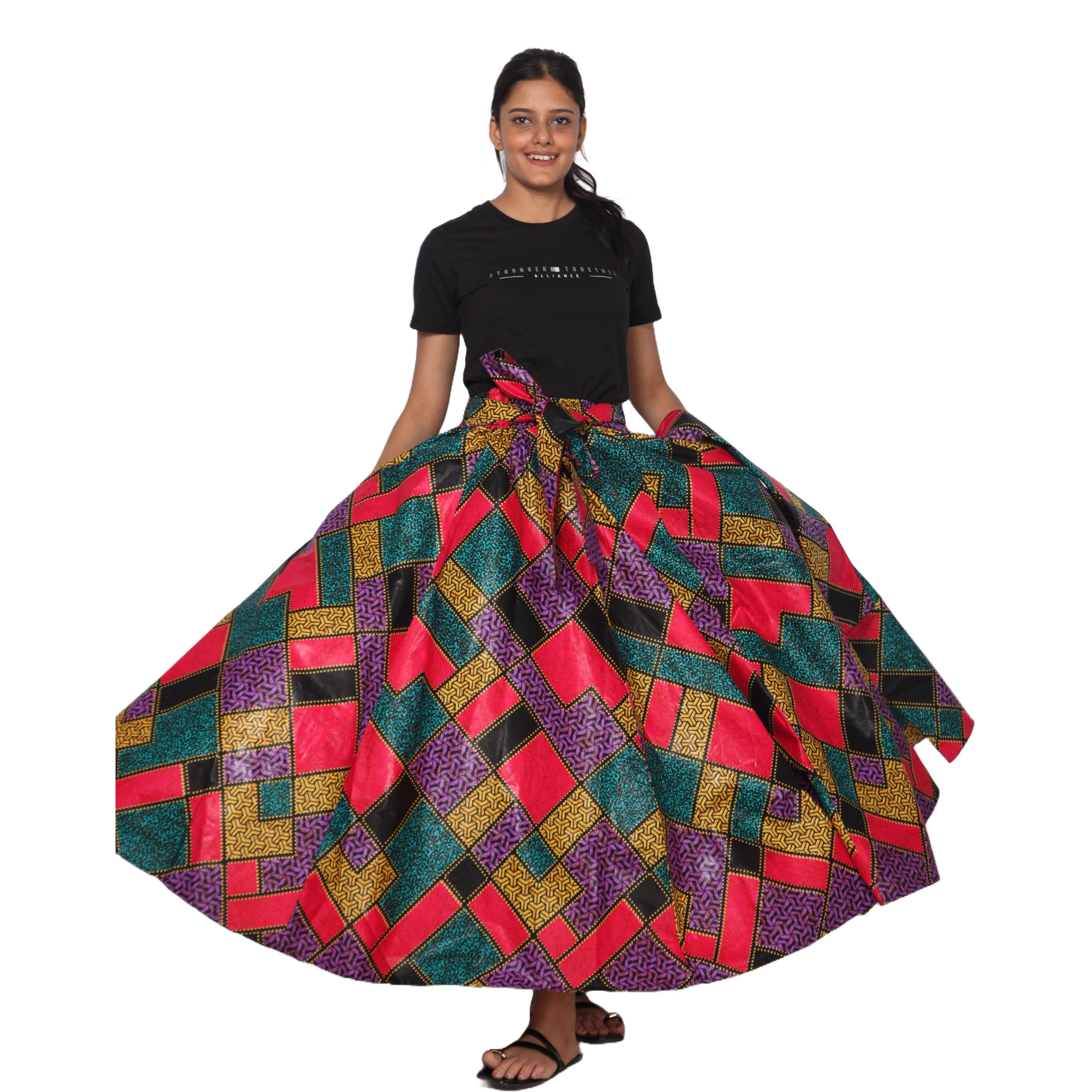African Stars - Wholesale Skirt - Women's - Women's African Printed Long Maxi Skirt -- FI-320