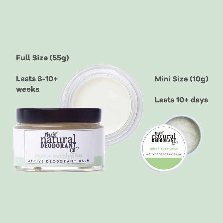 The Natural Deodorant Co. – wholesale Deodorant – Unisex – Active Deodorant Balm Mint + Eucalyptus 10g Mini3