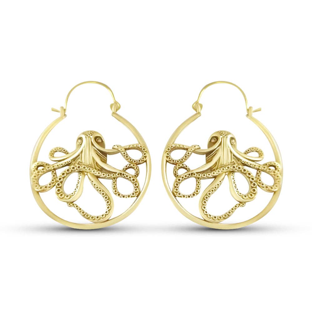 INNERPLANE - Wholesale Hoop Earrings - The Kraken Ocean Octopus Drop Earrings3