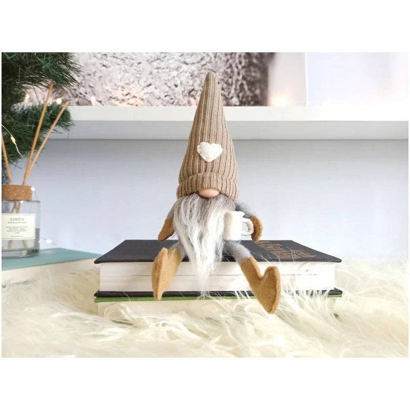 UZ Wholesale Store - Venta al por mayor Decoración navideña - Adornos navideños de muñeca enana sentada con piernas largas tejidas sin rostro, 1 unidad1