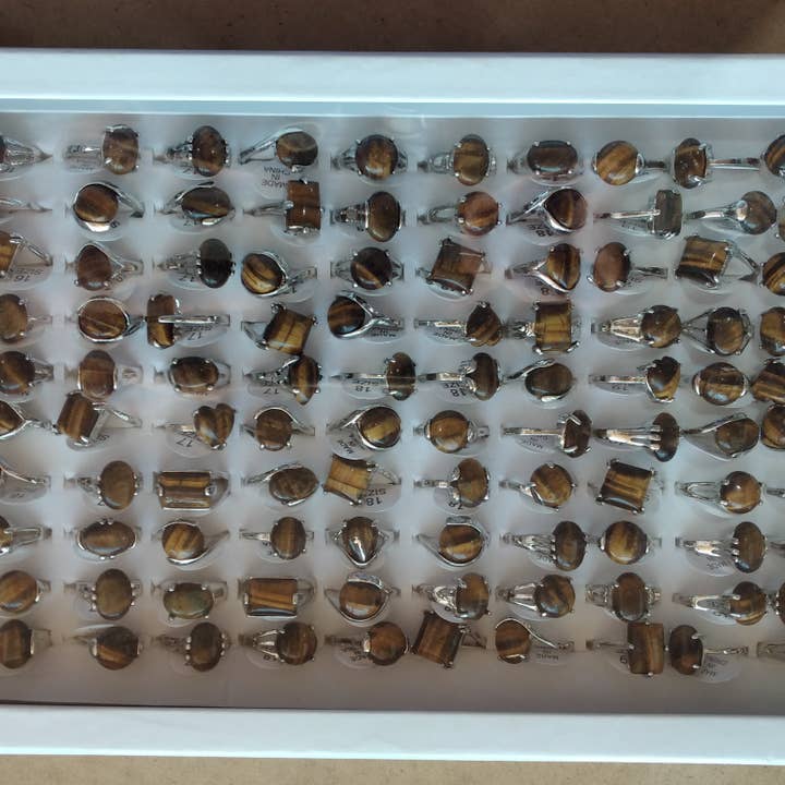 Keystone Crystals - Wholesale Jewelry Set - Gemstone Rings Assortment – 100 or 50 Mixed Stone Rings6