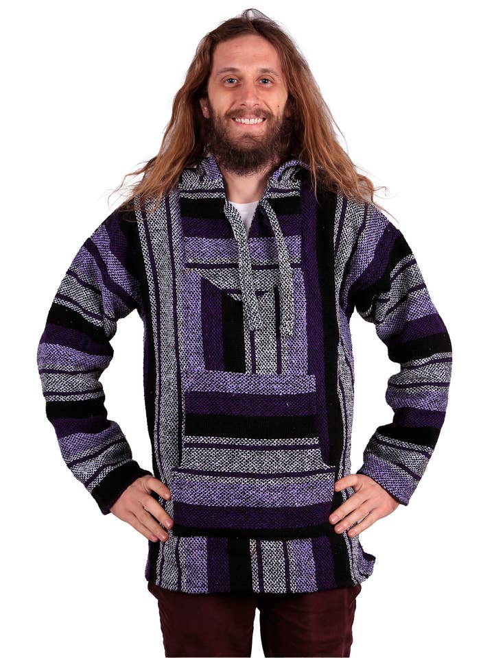 Sunshine Joy - Wholesale Hoodie – Men's - Baja Joy High-Quality Pull-Over Hoodie Jacket Purple & Grey4