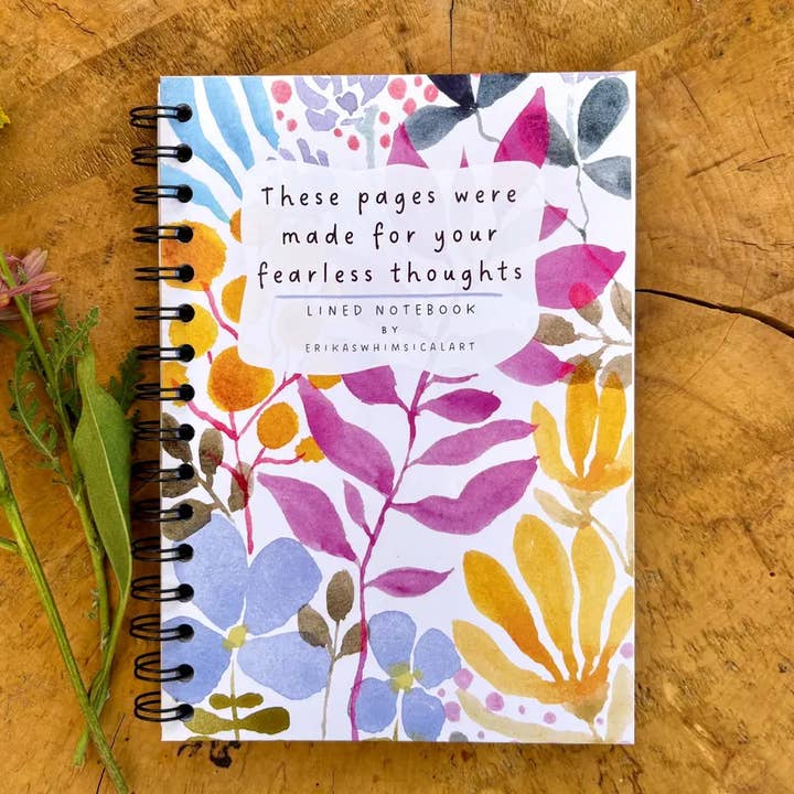 A5 Handmade Illustrated Notebook – Whimsical Lined Journal for wholesale by Erika's Whimsical Art