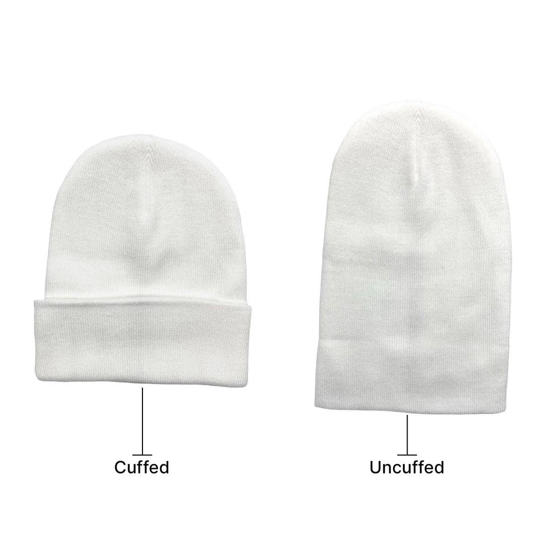 The Park Wholesale - Vente Bonnet – unisexe - Bonnets et bonnets de luge à revers en tricot doux, en vrac, multicolore, uni, blanc, vente en gros107