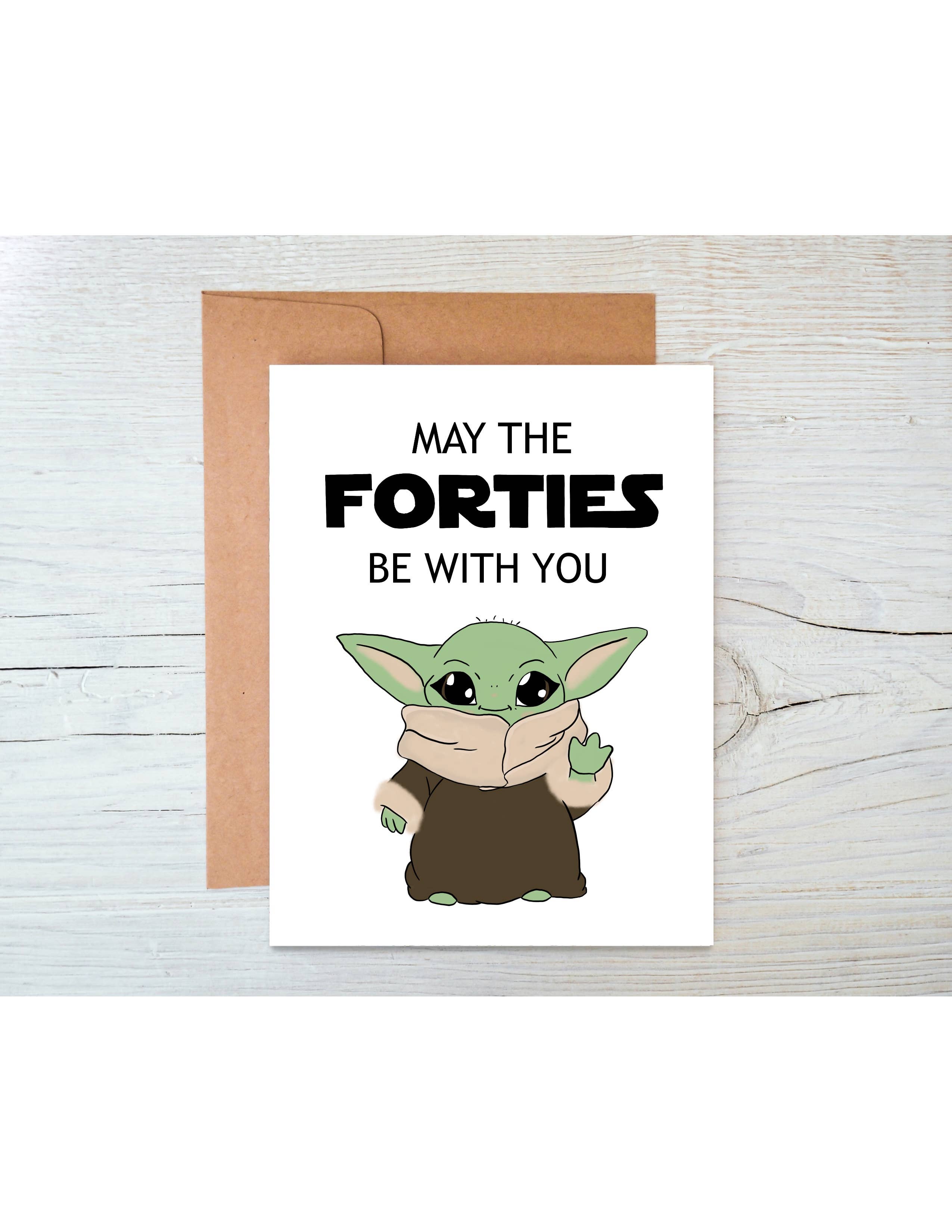 cheekymariePaperCo. - Wholesale Birthday Card - May The Forties Be With You Card | 40th Birthday | Star Wars0
