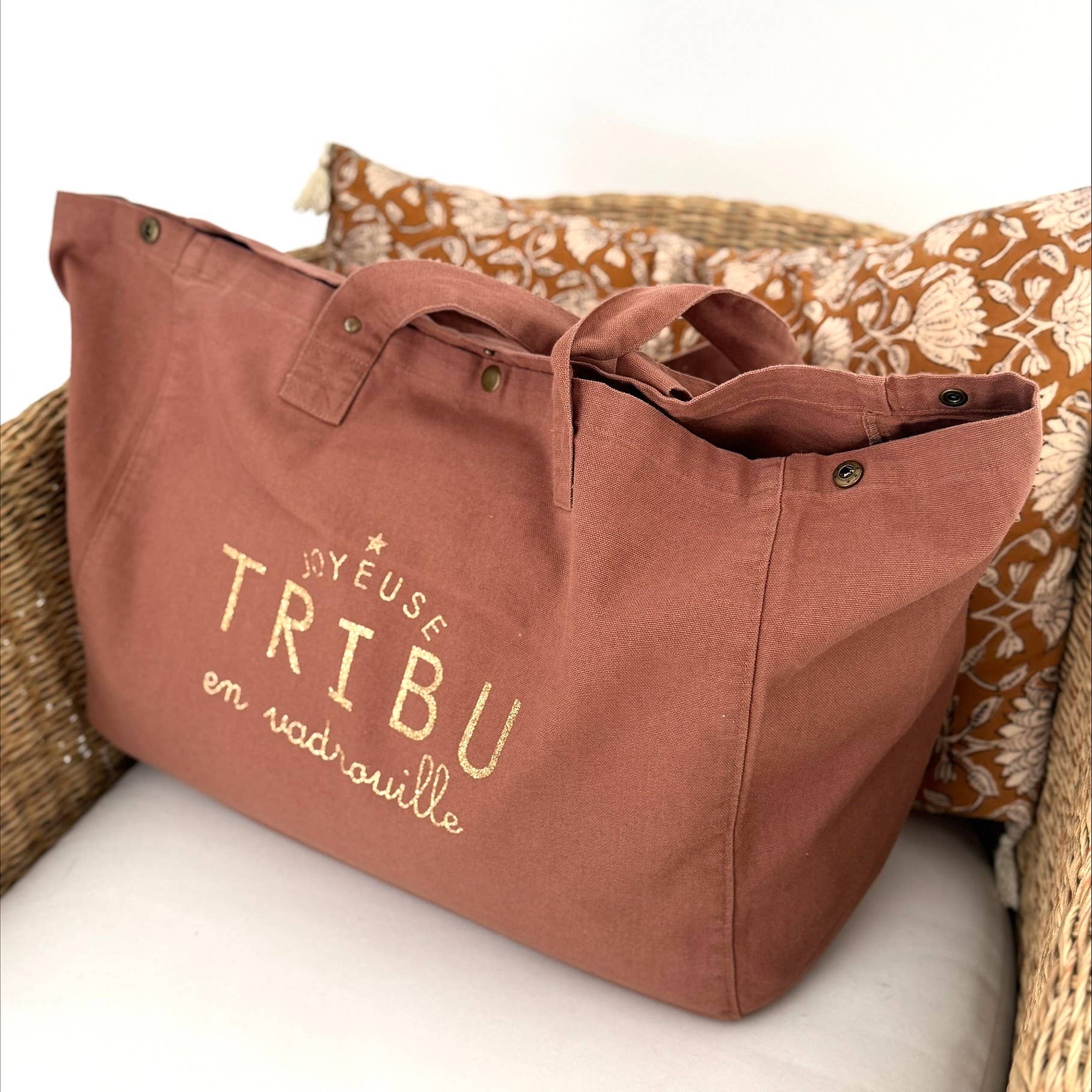 Marcel & Lily - Wholesale Tote Bag - Women's - Large tote bag "Joyeuse Tribu" - 6 colors to choose from7