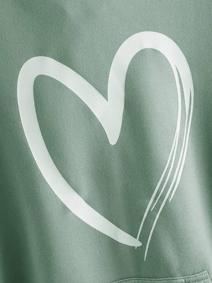 Flarix - Wholesale Blouse - Women's - heart print kangaroo pocket drawstring hoodie10