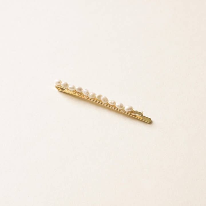 nar'sha - Wholesale Bobby Pin - Women's - Freshwater Pearl Beaded Metal Hair Bobby Pins | Set of 4