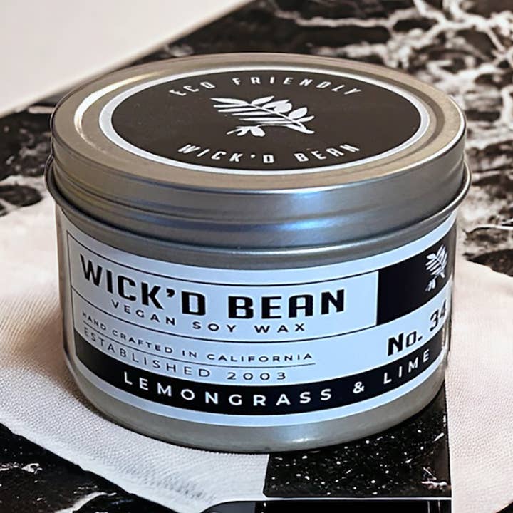 Zinnkerze - Lemongrass & Lime für den Großhandel von Wick’d Bean