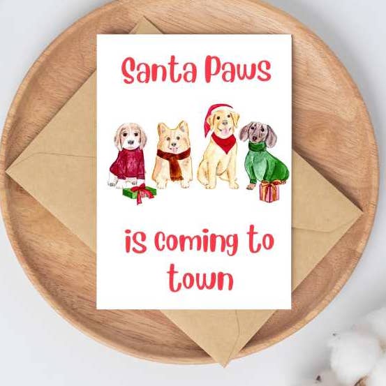 Christmas Dog Holiday Greeting Card for wholesale by Kubytovych Studio