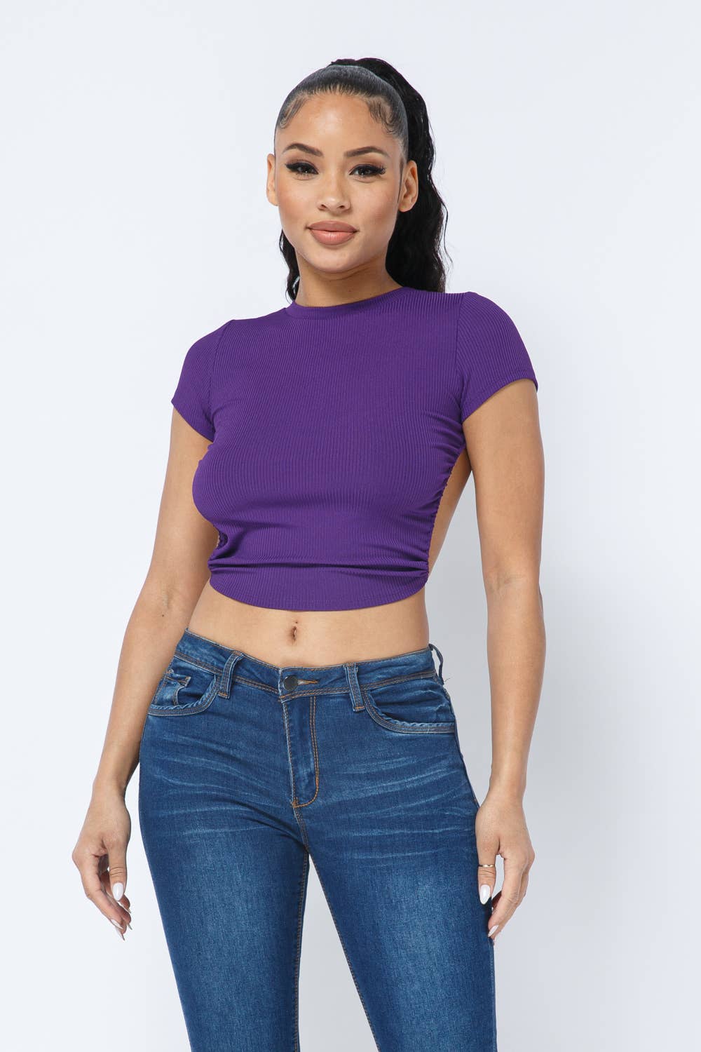 Julia by LoveJ - Wholesale Knit Top - Women's - Rib Open Back String Tie Crop Top9