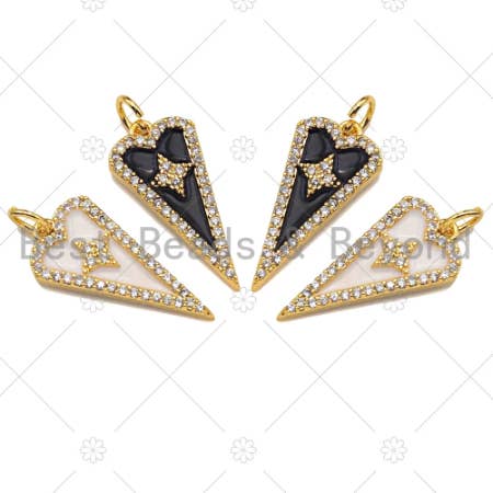 Gold Filled CZ North Star Triangle Charm, Sku#Z1358 for wholesale by BestBeads&Beyond